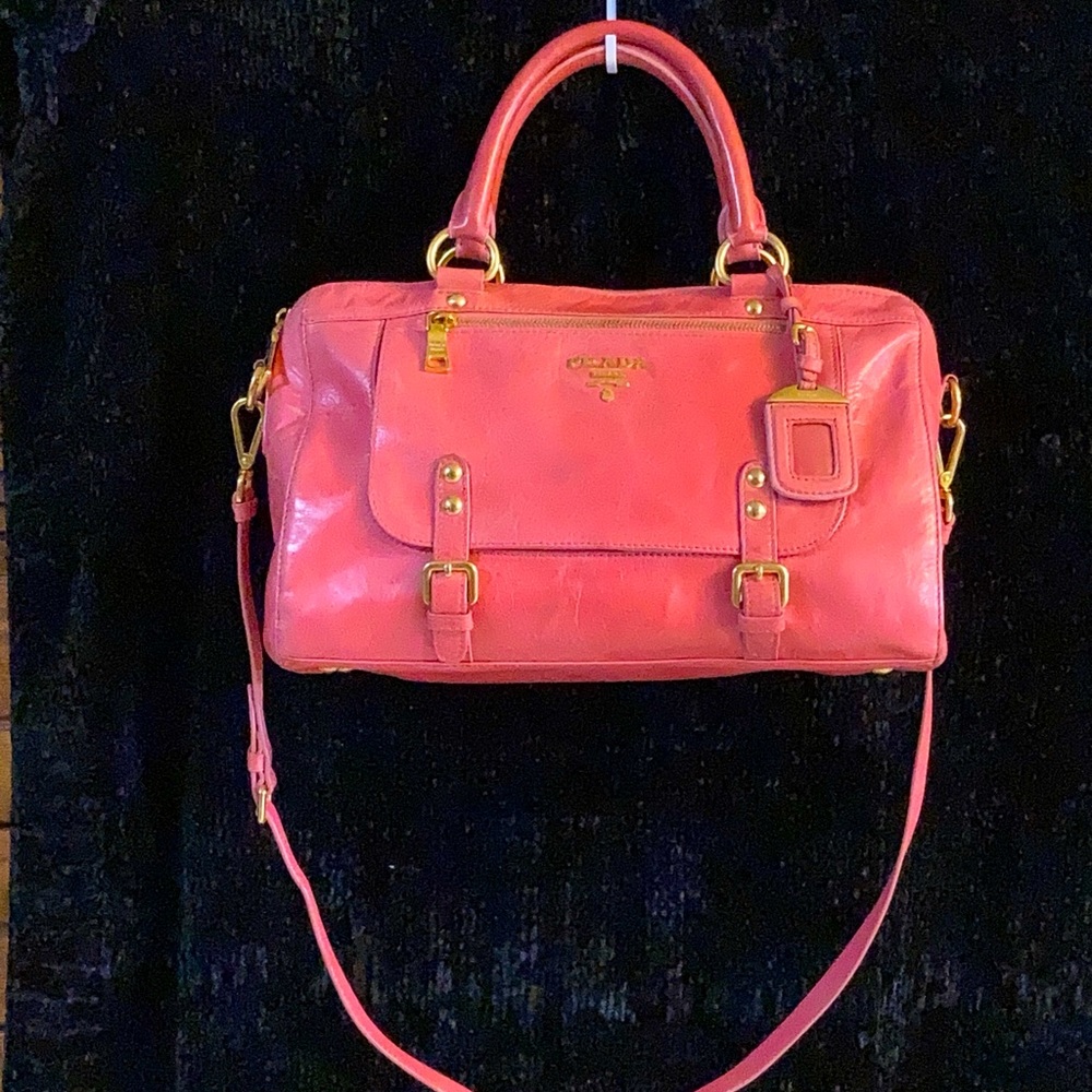 Prada Leather 2 Way Tote Bag